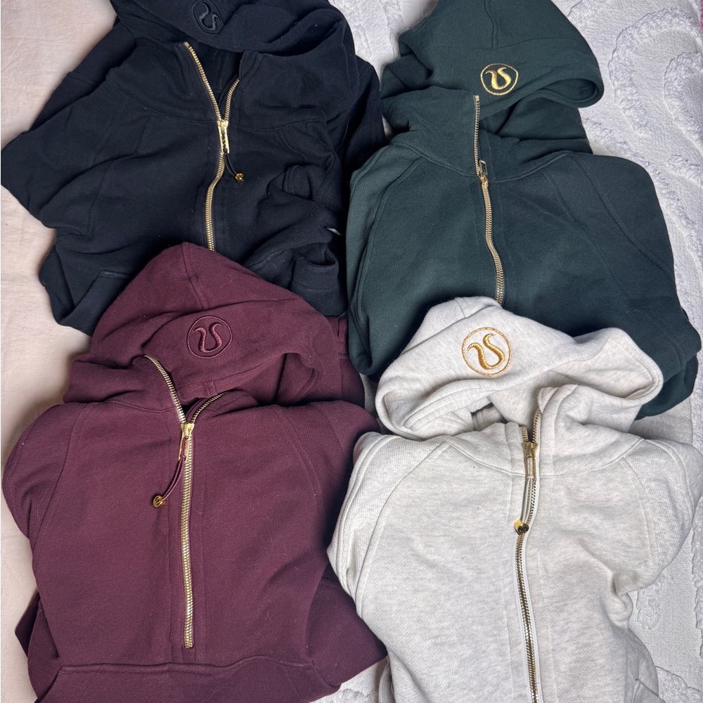 Lululemon SCUBAS LOT OF 4 - Black, Green, Burgundy, Gray Sz 6